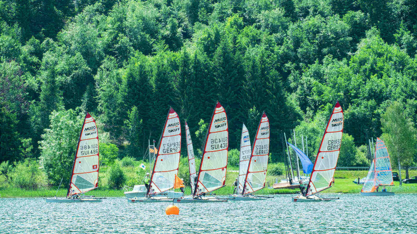 Alpsee-Skiff-Weekend 2022 mit 29er, 49er/FX und Musto-Skiff